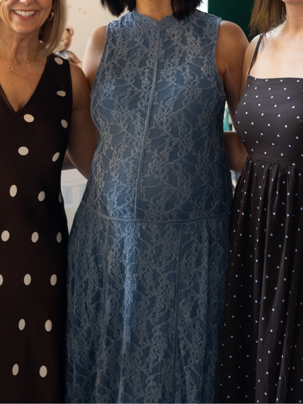 Altar'd State Sleeveless Lace Maxi Dress in Slate Blue